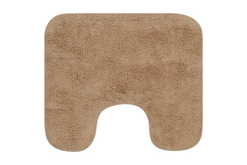 bademåttesæt i 3 dele stof beige - Beige - Tekstiler - Tæpper - Badeværelsesmåtte