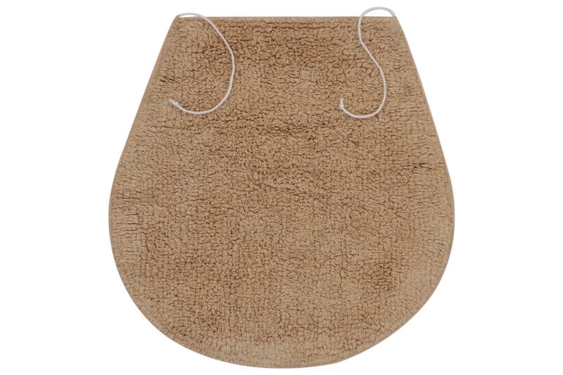 bademåttesæt i 3 dele stof beige - Beige - Tekstiler - Tæpper - Badeværelsesmåtte