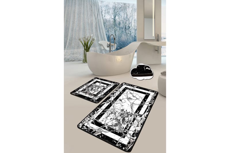 Brinmor Badeværelsestæppe 60x100 cm Rundt, Sort
