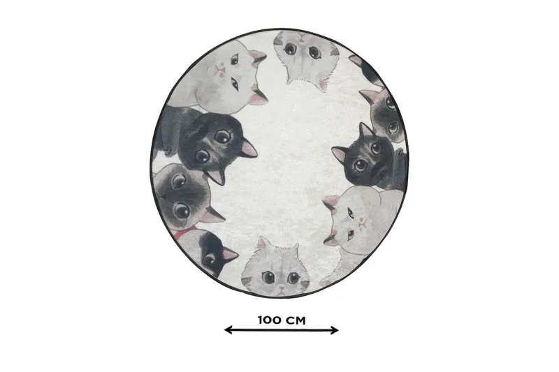 Chilai Home Bademåtte 100 Rund - Multifarvet - Tekstiler - Tæpper - Badeværelsesmåtte
