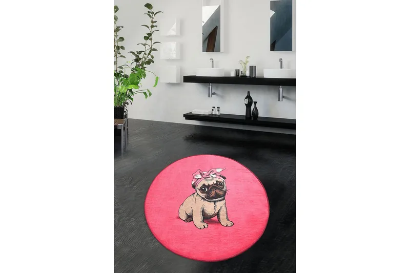 Chilai Home Bademåtte 100 Rund - Multifarvet - Tekstiler - Tæpper - Badeværelsesmåtte