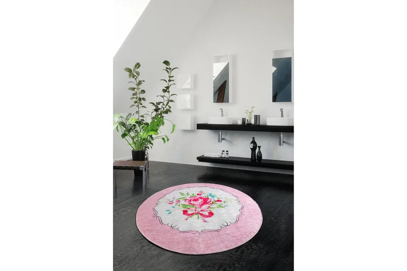 Chilai Home Bademåtte 100 Rund - Multifarvet - Tekstiler - Tæpper - Badeværelsesmåtte