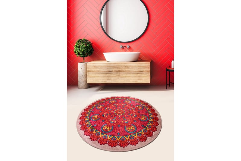 Chilai Home Bademåtte 100 Rund - Multifarvet - Tekstiler - Tæpper - Badeværelsesmåtte