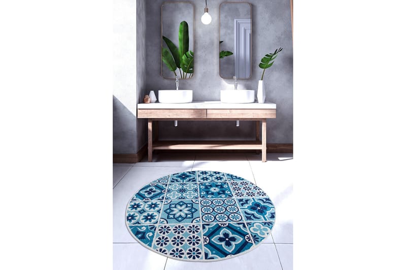 Chilai Home Bademåtte 100 Rund - Multifarvet - Tekstiler - Tæpper - Badeværelsesmåtte