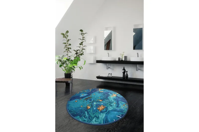 Chilai Home Bademåtte 100 Rund - Multifarvet - Tekstiler - Tæpper - Badeværelsesmåtte