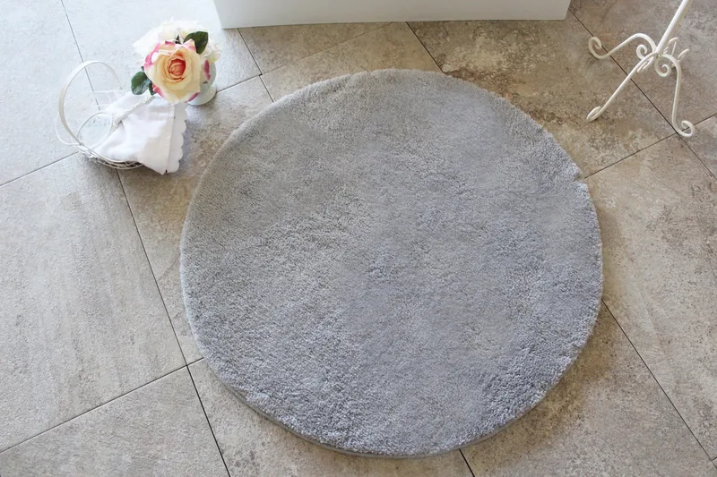 Chilai Home by Alessia Bademåtte 90 Rund - Grå - Tekstiler - Tæpper - Badeværelsesmåtte