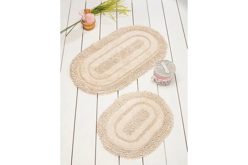 Chilai Home by Alessia Bademåtte Sæt med 2 - Sand - Tekstiler - Tæpper - Badeværelsesmåtte