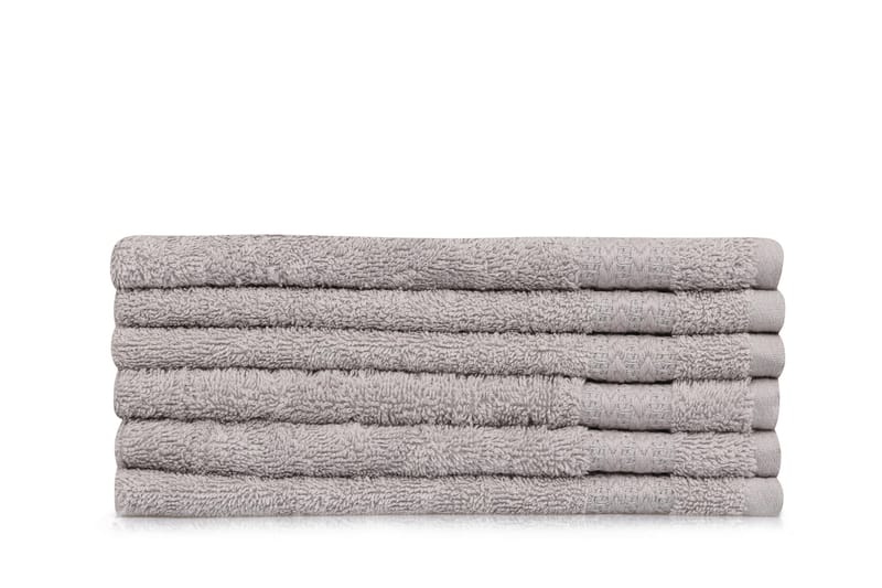 Hobby Håndklæde 30x50 cm 6-pak - Grå - Badeværelsesmåtte