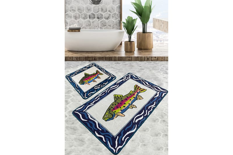 Navi Badeværelsestæppe 60x100 cm Rektangulær, Flerfarvet