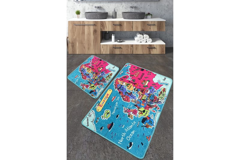 Navjoot Badeværelsestæppe 60x100 cm Rektangulær, Flerfarvet