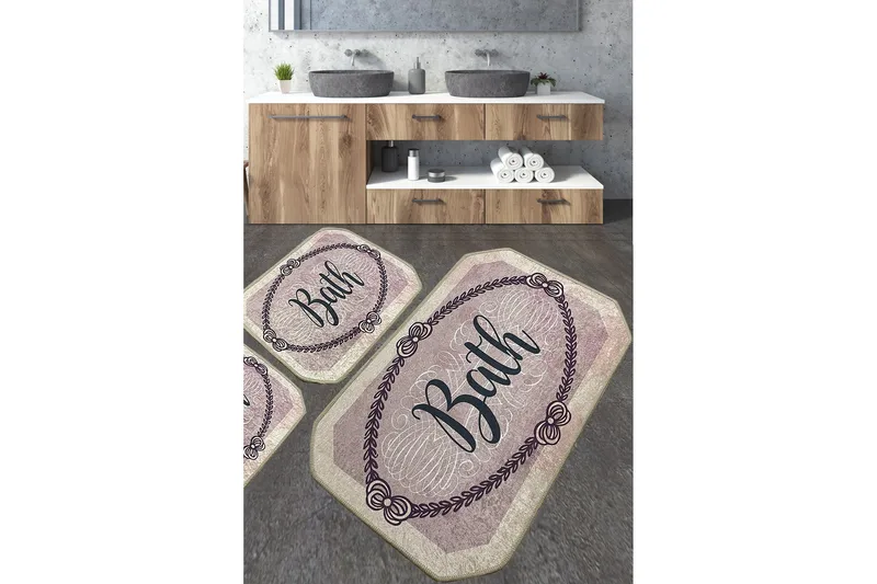 Nikawiy Badeværelsestæppe 60x100 cm Rektangulær, Flerfarvet