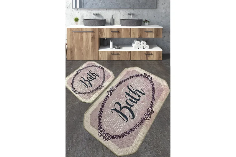 Nikawiy Badeværelsestæppe 60x100 cm Rektangulær, Flerfarvet