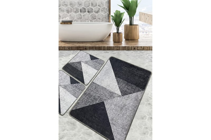 Nikil Badeværelsestæppe 60x100 cm Rektangulær, Grå