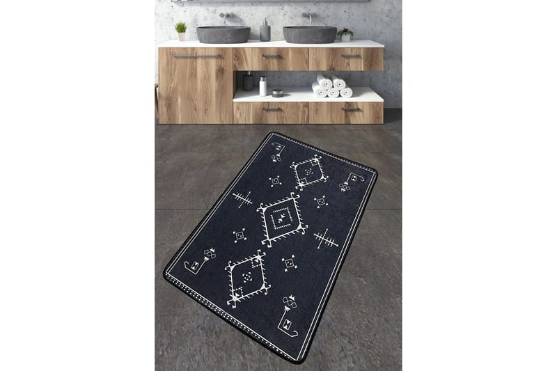 Nikky Badeværelsestæppe 70x120 cm Rektangulær, Mørkegrå