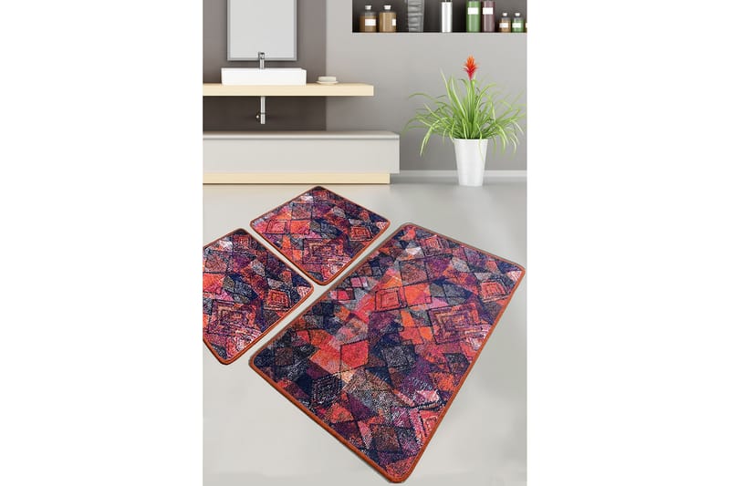 Nilam Badeværelsestæppe 60x100 cm Rektangulært, Flerfarvet