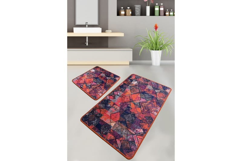 Nilam Badeværelsestæppe 60x100 cm Rektangulært, Flerfarvet