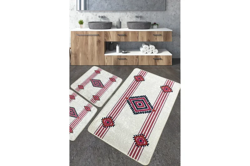 Nimahe Badeværelsestæppe 60x100 cm Rektangulært, Flerfarvet