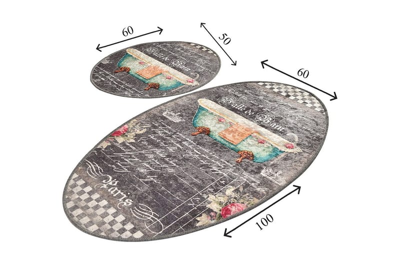 Niyanna Badeværelsesmåtte 2-pak - Flerfarvet - Tekstiler - Tæpper - Badeværelsesmåtte