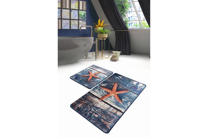 Niyanna Badeværelsesmåtte 2-pak - Flerfarvet - Tekstiler - Tæpper - Badeværelsesmåtte