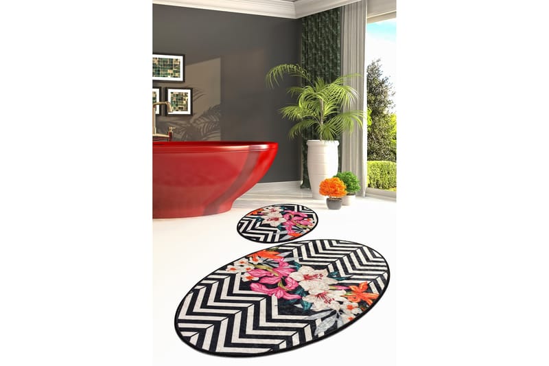 Niyanna Badeværelsesmåtte 2-pak - Flerfarvet - Tekstiler - Tæpper - Badeværelsesmåtte