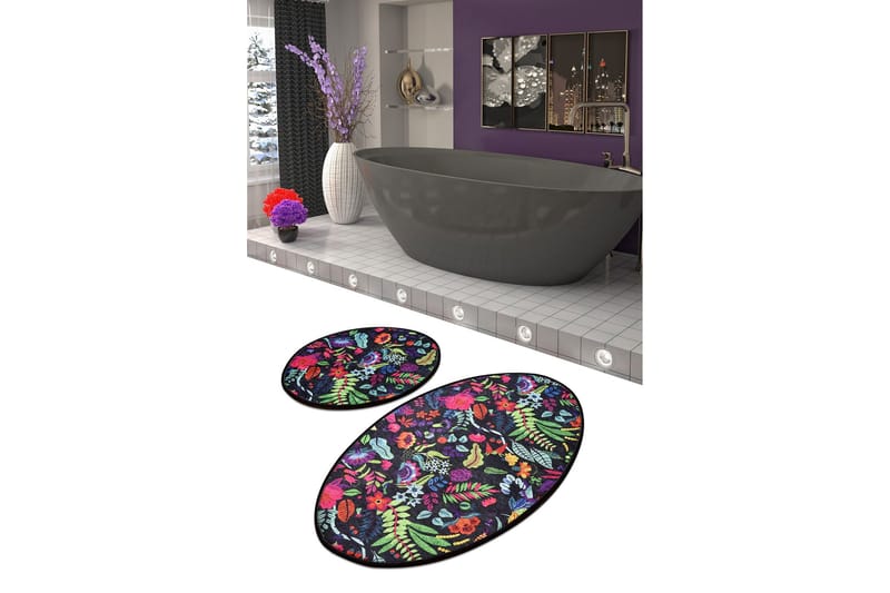 Niyanna Badeværelsesmåtte 2-pak - Flerfarvet - Tekstiler - Tæpper - Badeværelsesmåtte