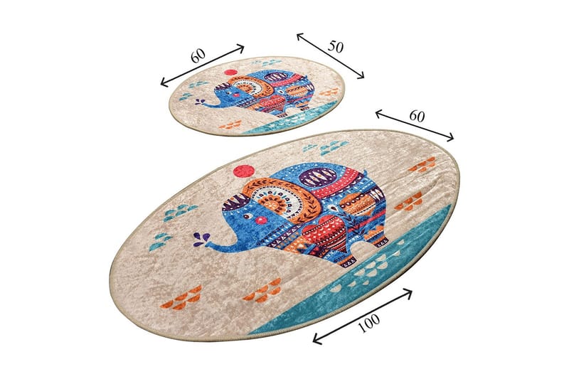 Niyanna Badeværelsesmåtte 2-pak - Flerfarvet - Tekstiler - Tæpper - Badeværelsesmåtte