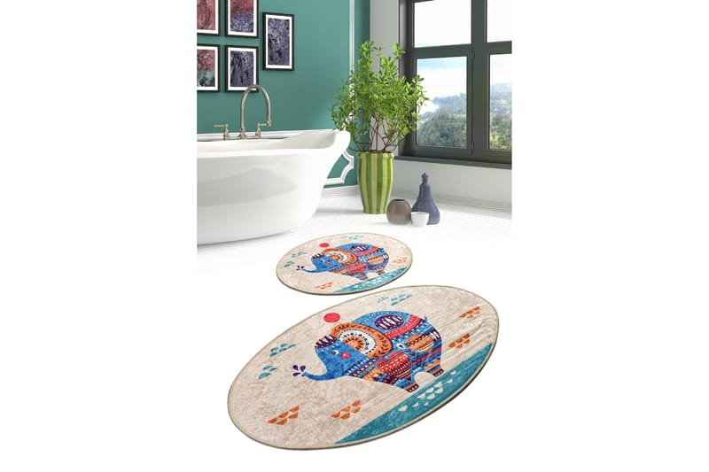 Niyanna Badeværelsesmåtte 2-pak - Flerfarvet - Tekstiler - Tæpper - Badeværelsesmåtte