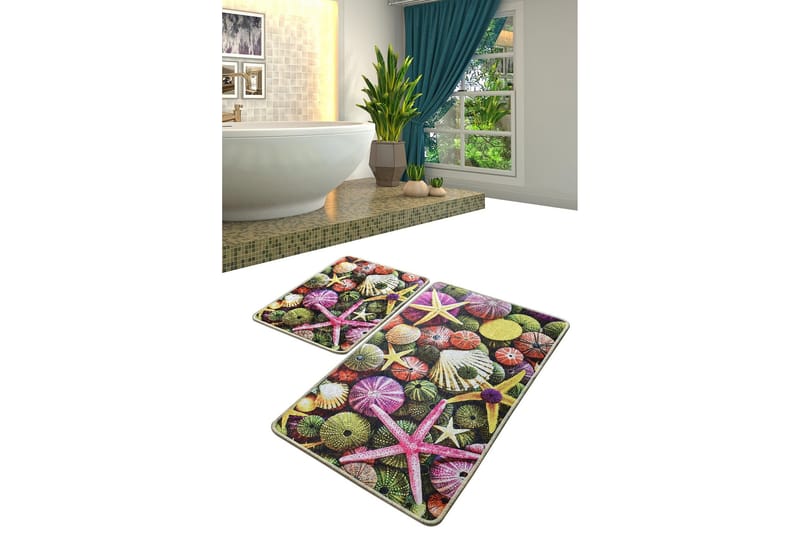 Niyanna Badeværelsesmåtte 2-pak - Flerfarvet - Tekstiler - Tæpper - Badeværelsesmåtte