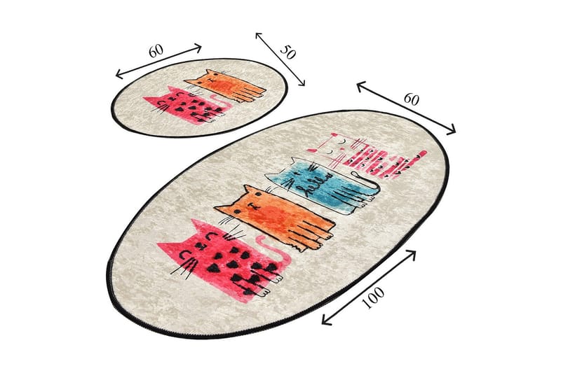 Niyanna Badeværelsesmåtte 2-pak - Flerfarvet - Tekstiler - Tæpper - Badeværelsesmåtte