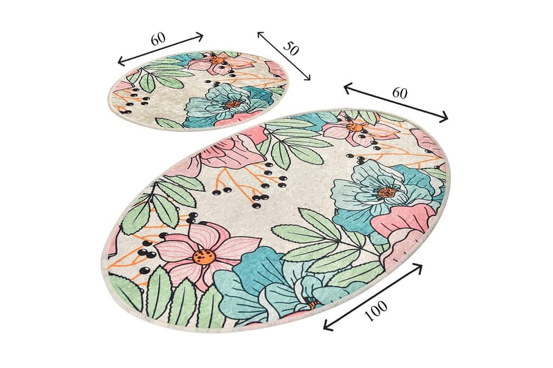 Niyanna Badeværelsesmåtte 2-pak - Flerfarvet - Tekstiler - Tæpper - Badeværelsesmåtte