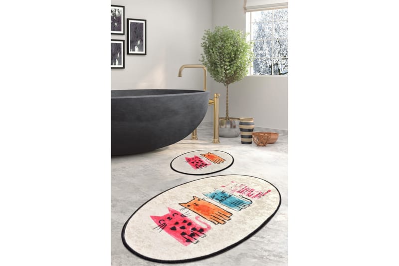 Niyanna Badeværelsesmåtte 2-pak - Flerfarvet - Tekstiler - Tæpper - Badeværelsesmåtte