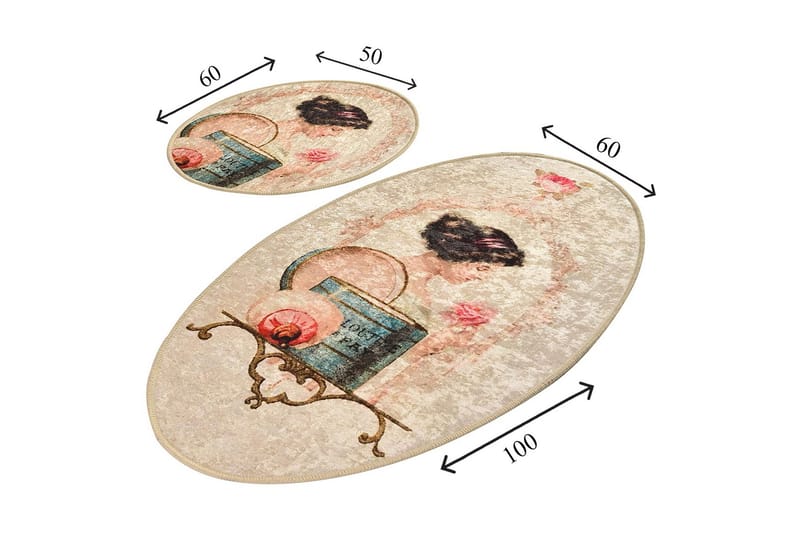 Niyanna Badeværelsesmåtte 2-pak - Flerfarvet - Tekstiler - Tæpper - Badeværelsesmåtte