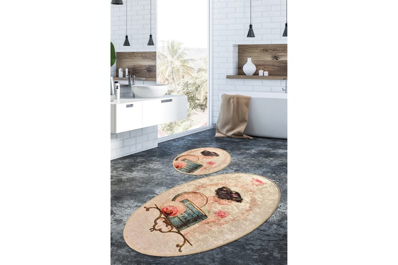 Niyanna Badeværelsesmåtte 2-pak - Flerfarvet - Tekstiler - Tæpper - Badeværelsesmåtte