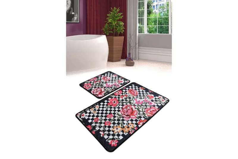 Niyanna Badeværelsesmåtte 2-pak - Flerfarvet - Tekstiler - Tæpper - Badeværelsesmåtte