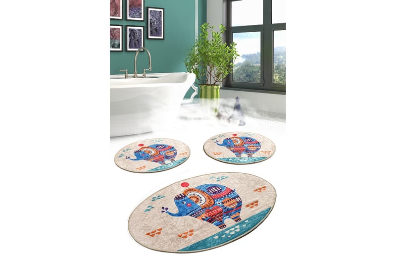 Niyanna Badeværelsesmåtte 3-pak - Flerfarvet - Tekstiler - Tæpper - Badeværelsesmåtte