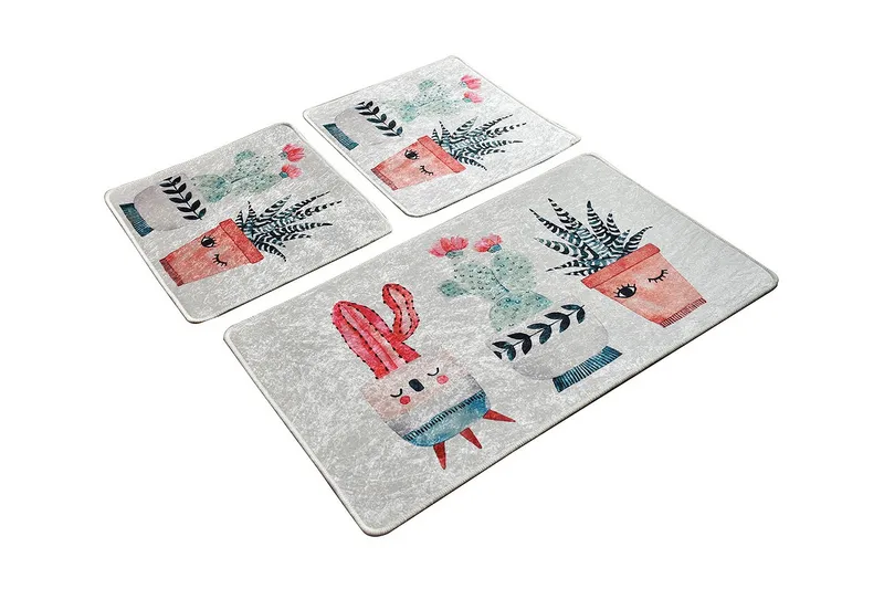 Niyanna Badeværelsesmåtte 3-pak, Flerfarvet