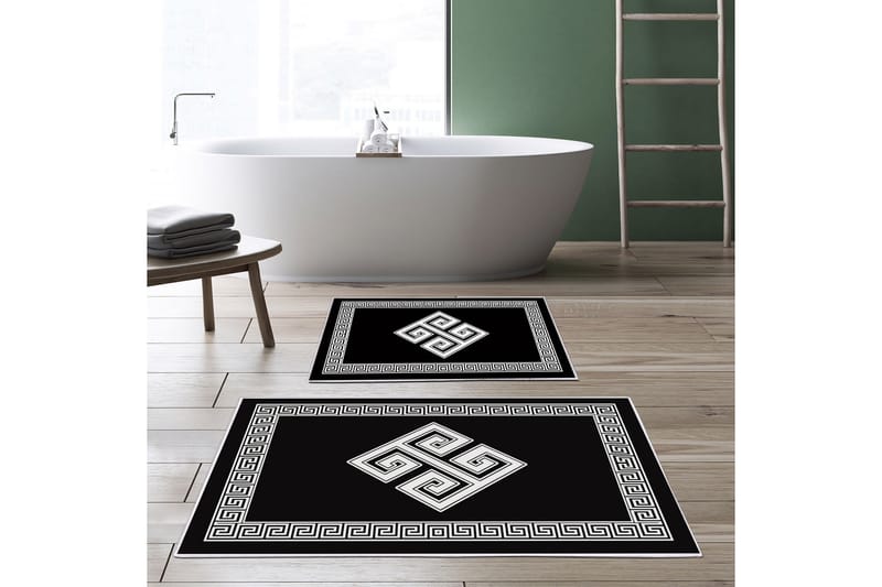 Panchhi Badeværelsestæppe 60x150 cm Rektangulær, Sort