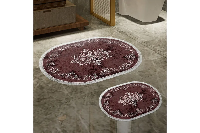 Panchoo Badeværelsestæppe 60x150 cm Rektangulær, Rød