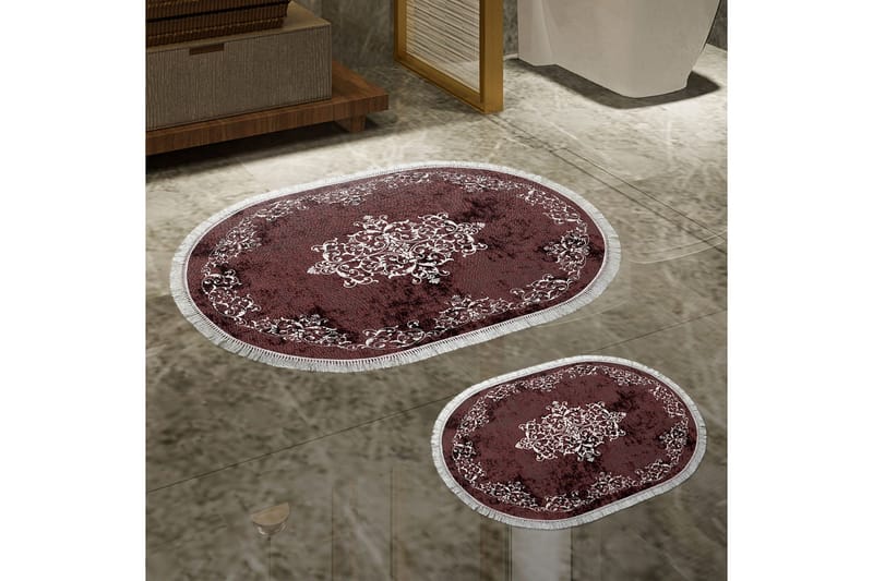 Panchoo Badeværelsestæppe 60x150 cm Rektangulær, Rød