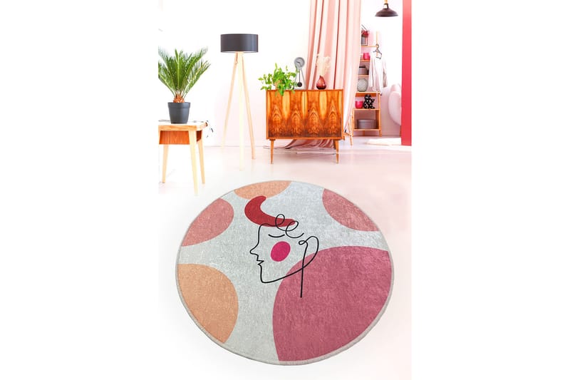 Pankajsheel Badeværelsestæppe 100 cm Rundt, Flerfarvet