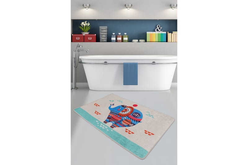 Parhalad Badeværelsestæppe 80x120 cm Rundt, Flerfarvet