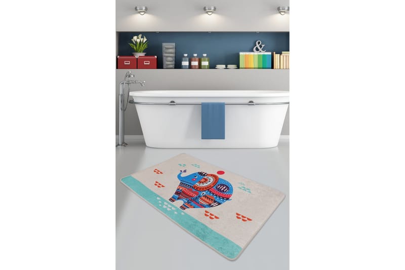 Parhalad Badeværelsestæppe 80x120 cm Rundt, Flerfarvet