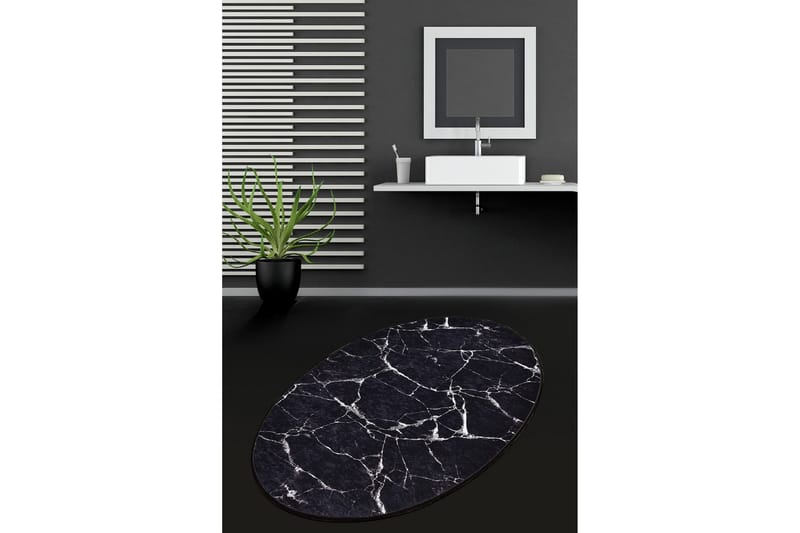 Pari Badeværelsestæppe 80x120 cm Rundt, Sort