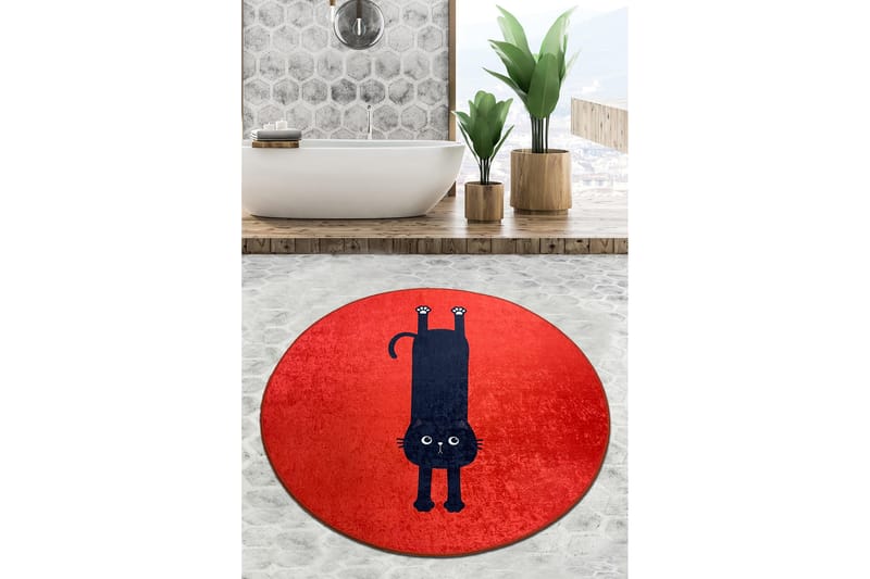 Parkesh Badeværelsestæppe 100 cm Rundt, Flerfarvet