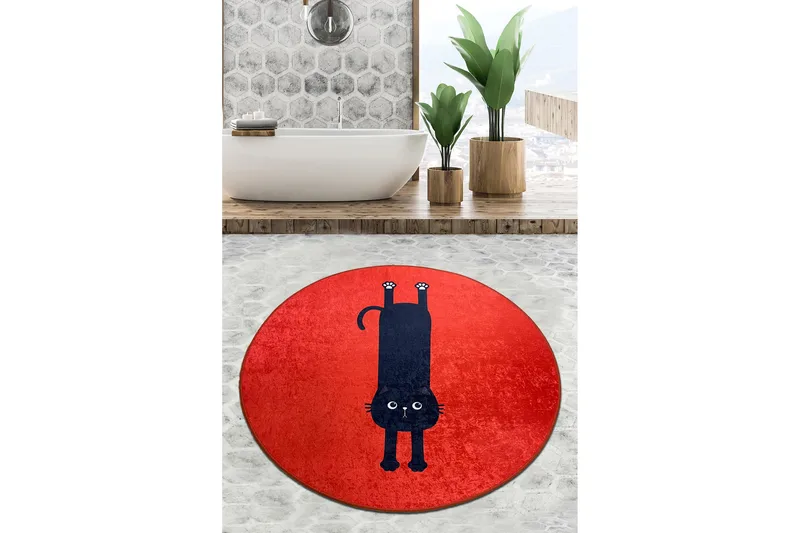 Parkesh Badeværelsestæppe 80 cm Rundt, Flerfarvet