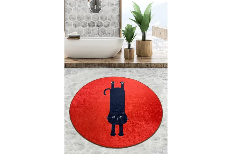 Parkesh Badeværelsestæppe 80 cm Rundt, Flerfarvet