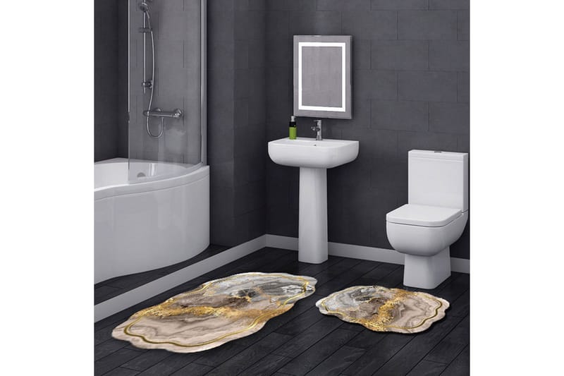 Parmo Badeværelsestæppe 60x100 cm Rektangulær, Beige