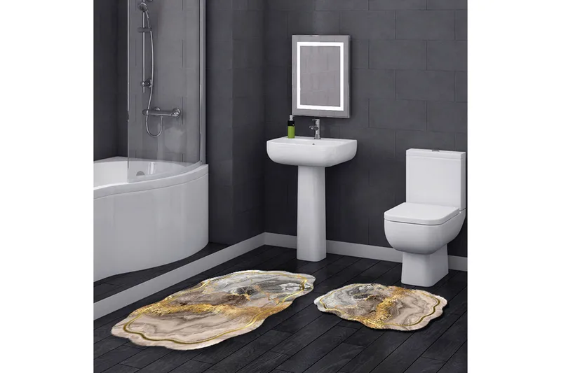 Parmo Badeværelsestæppe 60x100 cm Rektangulær, Beige