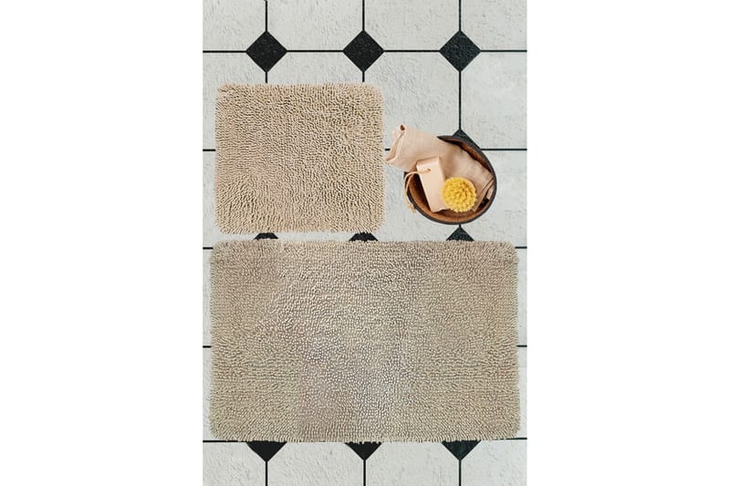 Victoria Badeværelsestæppe 60x100 cm Rektangulær Stengrå, Victoria