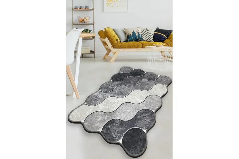 Badenamåtte Sufia Grå / Lysegrå / Hvid - Kulgrå/Hvid/Lysegrå - Tekstiler - Tæpper - Badeværelsesmåtte